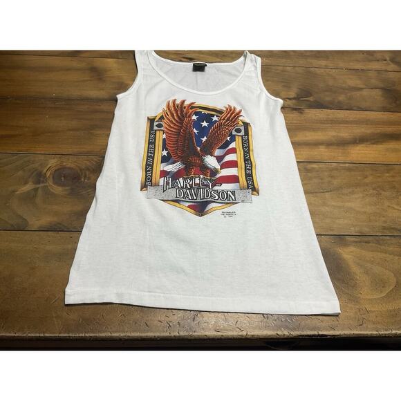 Vintage 1991 Harley Davidson 3D Emblem Sleeveless Tank Top Eagle Size Small - Picture 7 of 11